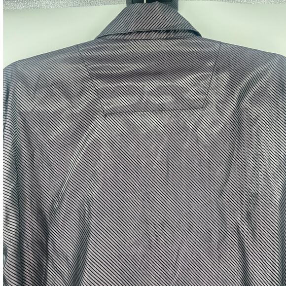 Y2K Rockabilly Western Shirt Mens Sz L Stripe Satin Cowboy Rodeo Style Stok Goth - Picture 6 of 10